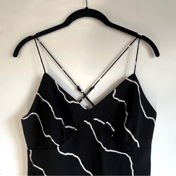 NEW Madewell The Layton Midi Slip Dress Size 2 Black & White Stripe $128 Retail - Picture 3 of 12